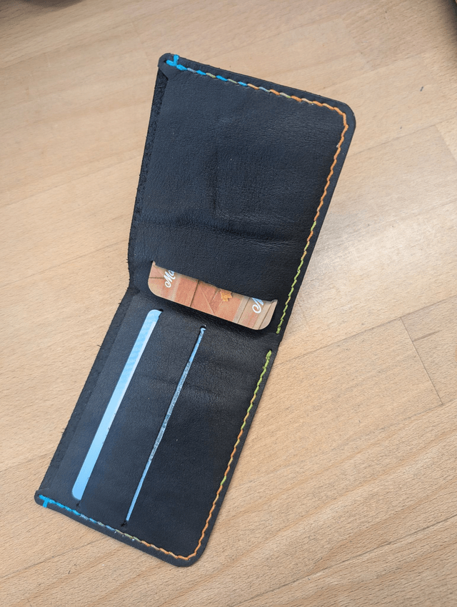Porte carte 3 emplacements et poche à billet.